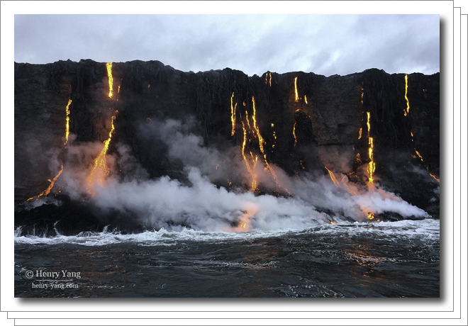 Lava Entering Ocean, Hawai'i Volcanoes National Park, Big Island, Hawaii, 8/2016