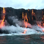 Lava Entering Ocean, Hawai'i Volcanoes National Park, Big Island, Hawaii, 8/2016