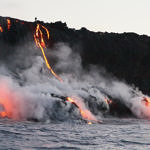 Lava Entering Ocean, Hawai'i Volcanoes National Park, Big Island, Hawaii, 8/2016