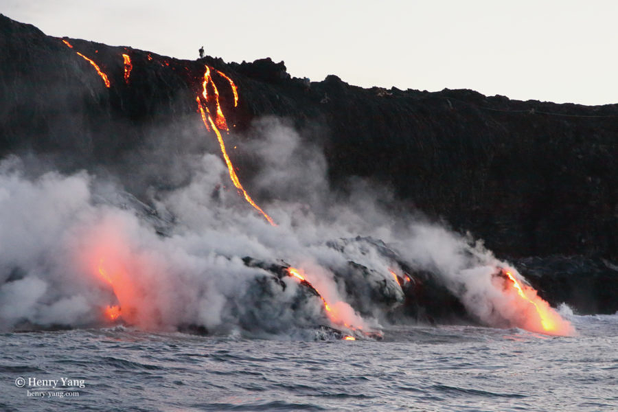 Lava Entering Ocean, Hawai'i Volcanoes National Park, Big Island, Hawaii, 8/2016