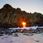 Keyhole Arch at Pfeiffer Beach, Big Sur, California, 12/2016
