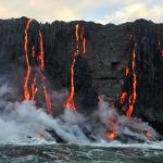 Lava Entering Ocean, Hawai'i Volcanoes National Park, Big Island, Hawaii, 8/2016