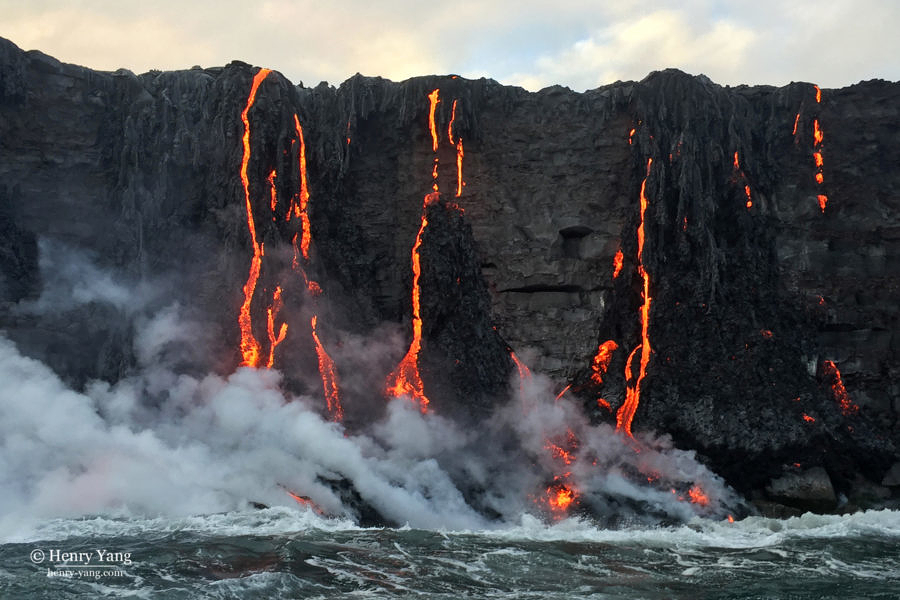 Lava Entering Ocean, Hawai'i Volcanoes National Park, Big Island, Hawaii, 8/2016