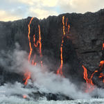 Lava Entering Ocean, Hawai'i Volcanoes National Park, Big Island, Hawaii, 8/2016