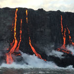 Lava Entering Ocean, Hawai'i Volcanoes National Park, Big Island, Hawaii, 8/2016