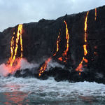 Lava Entering Ocean, Hawai'i Volcanoes National Park, Big Island, Hawaii, 8/2016