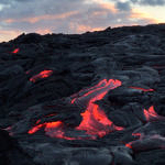 Surface Lava near Ocean, Hawai'i Volcanoes National Park, Big Island, Hawaii, 8/2016