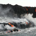 Lava Entering Ocean, Hawai'i Volcanoes National Park, Big Island, Hawaii, 8/2016