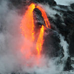 Lava Entering Ocean, Hawai'i Volcanoes National Park, Big Island, Hawaii, 8/2016