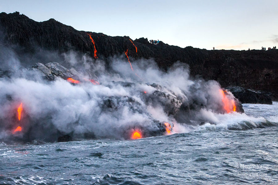 Lava Entering Ocean, Hawai'i Volcanoes National Park, Big Island, Hawaii, 8/2016