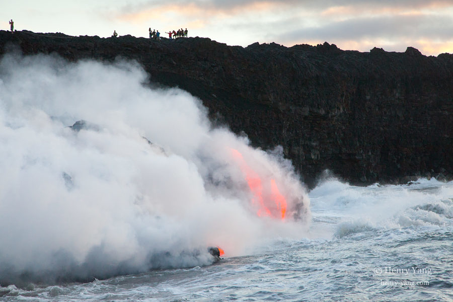 Lava Entering Ocean, Hawai'i Volcanoes National Park, Big Island, Hawaii, 8/2016