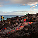 Surface Lava near Ocean, Hawai'i Volcanoes National Park, Big Island, Hawaii, 8/2016