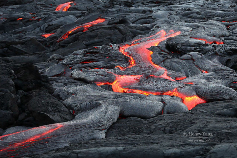 Surface Lava near Ocean, Hawai'i Volcanoes National Park, Big Island, Hawaii, 8/2016