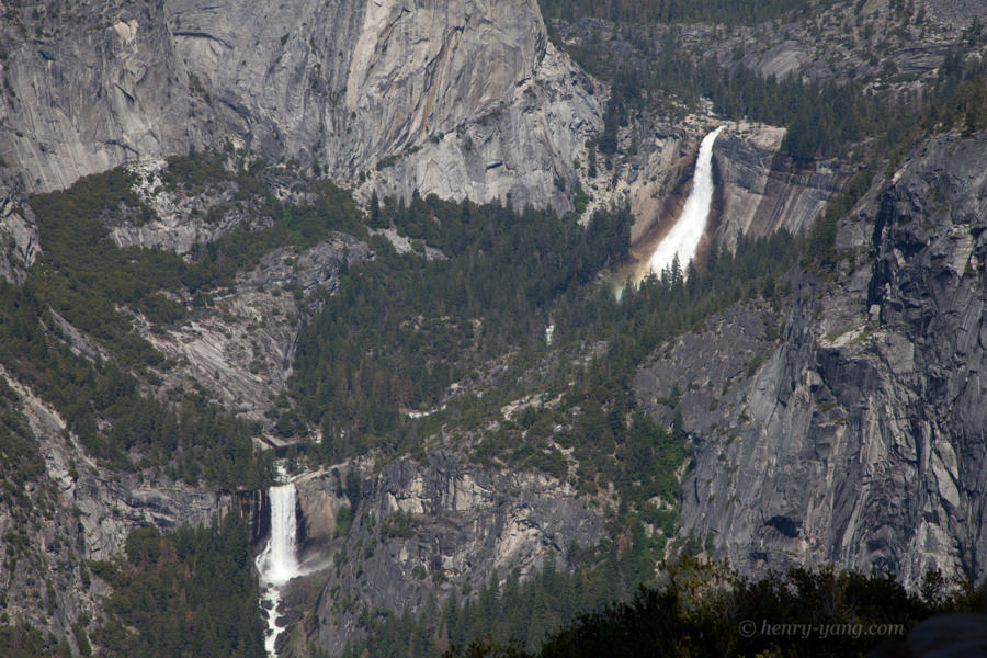 Nevada Falls and Vernal Falls from Washburn Point, Yosemite National Park, California, 5/2016