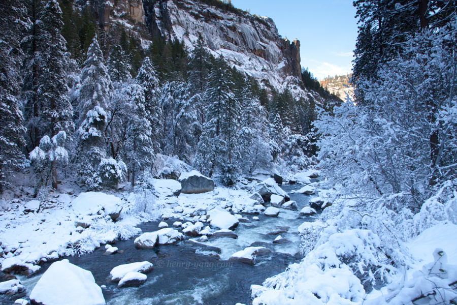 Merced River Winter,, Yosemite National Park, California, 12/2015