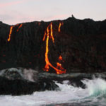 Lava Entering Ocean, Hawai'i Volcanoes National Park, Big Island, Hawaii, 8/2016