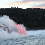 Lava Entering Ocean, Hawai'i Volcanoes National Park, Big Island, Hawaii, 8/2016