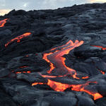 Surface Lava near Ocean, Hawai'i Volcanoes National Park, Big Island, Hawaii, 8/2016